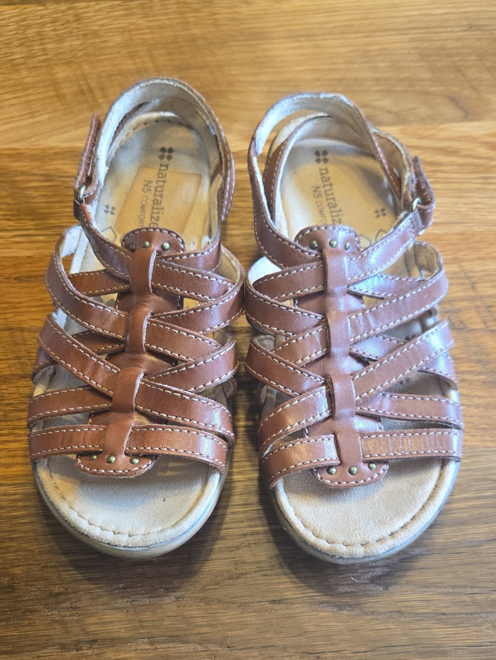 Naturalizer Womens Brown Leather Upper Strappy Sandals Size 5 Summer Vacation